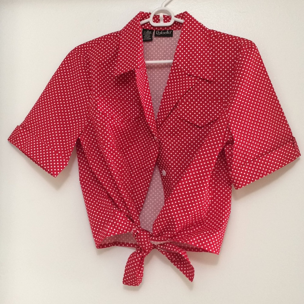 Button-down tie-front shirt